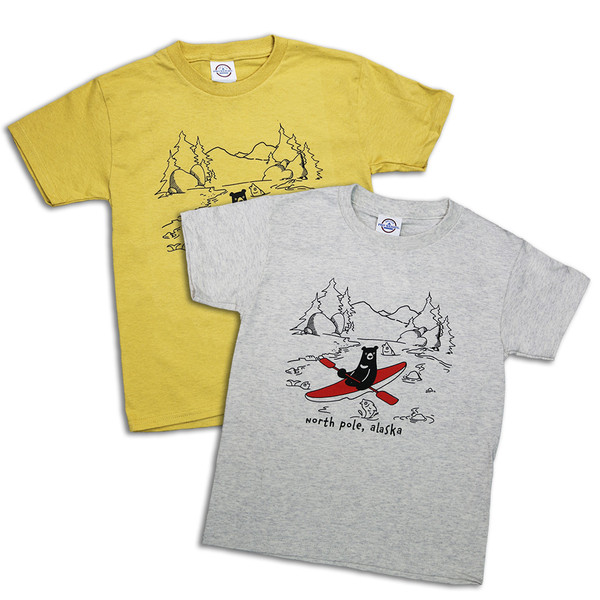 Kayaking Bear T-Shirt for Kids