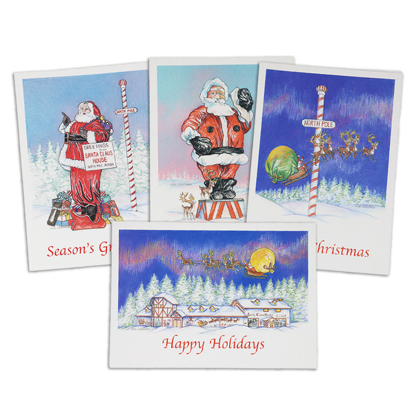 Santa Claus House Christmas Card Set by Doug Lindstrand
