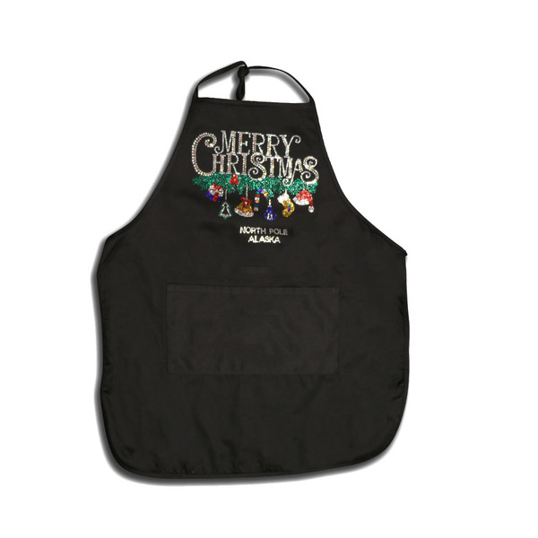 Merry Christmas Rhinestone Apron