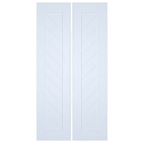 Modern Contemporary Chevron Slat Double Swinging Half Doors