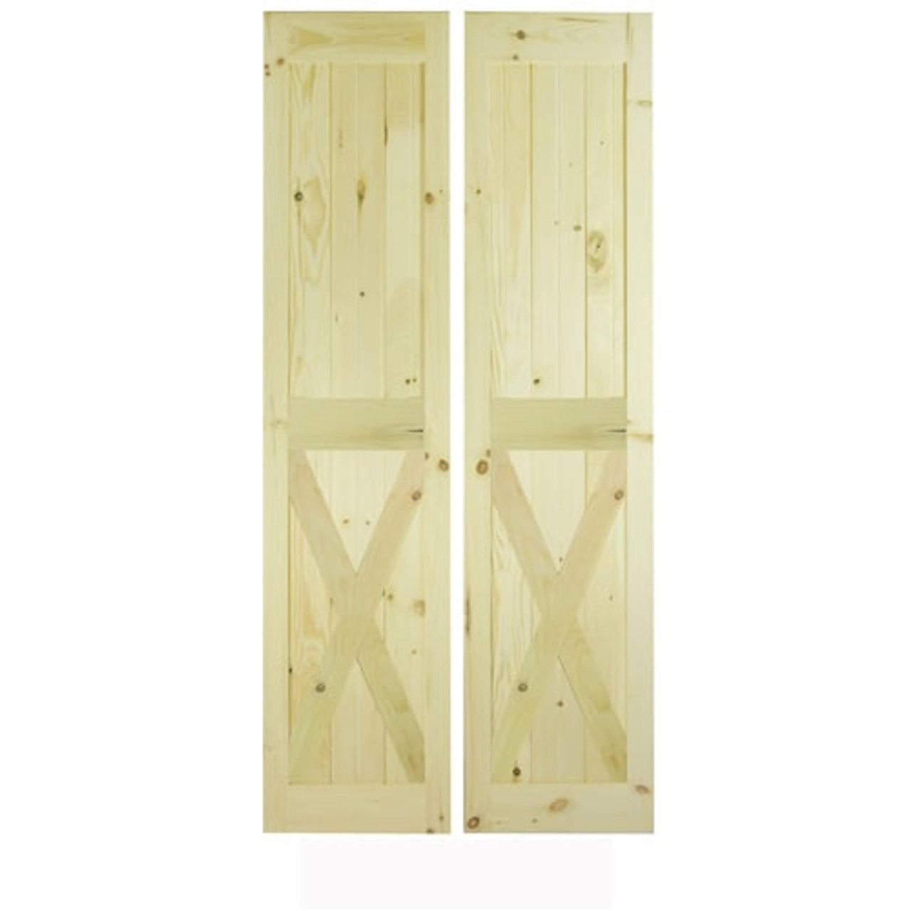X Brace Wood 1 Panel Double Barn Door (Double Barn Doors) by Designer Doors