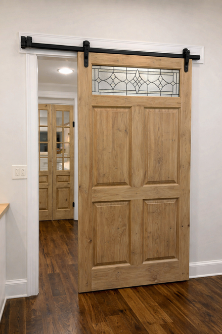 Custom Modern Barn Door - with Glass Trim Kit   | Barn Style Door