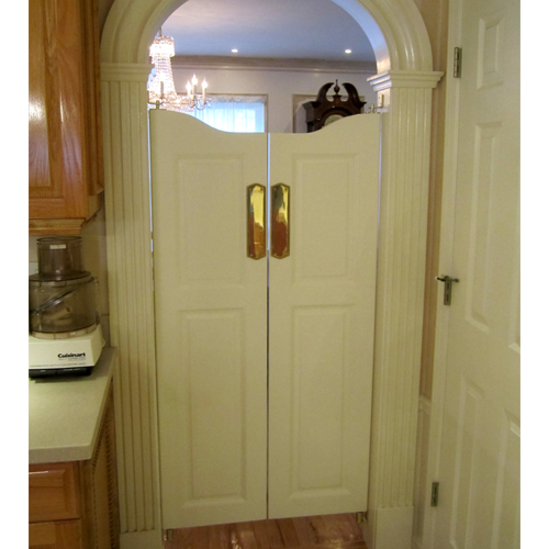 Custom Arch Top Saloon Doors Raised Panel | Swinging Cafe Doors 