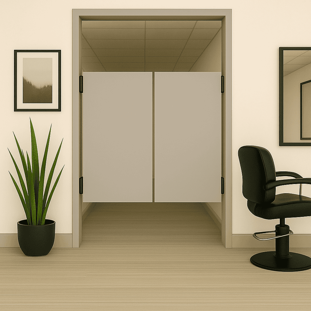 Double Swinging Doors in a Retail store setting 