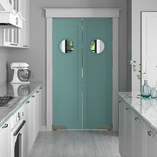 Maritime Double Porthole Nautical Swinging Doors | Butler Doors