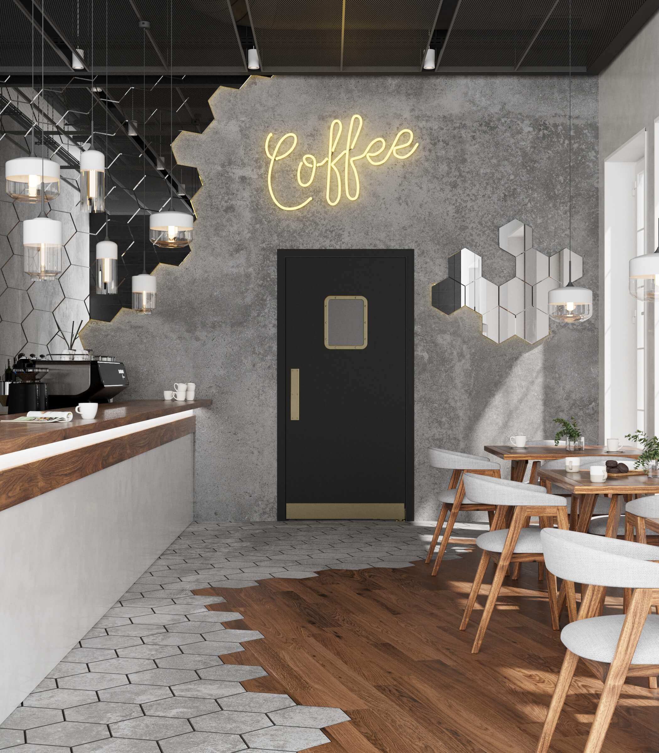 Metal Door in A Coffee | Cafe 