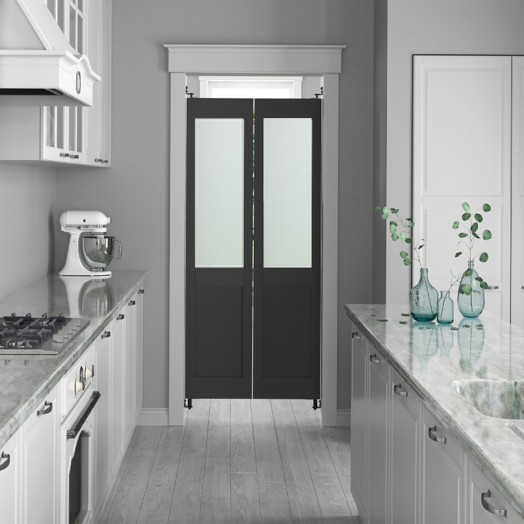 Swinging Modern Interior Shaker Panel Doors with Glass Window