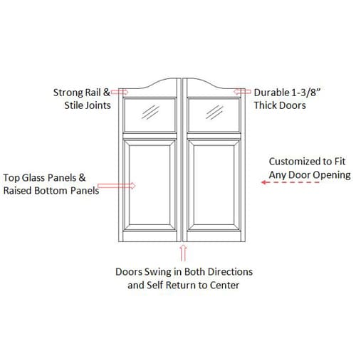 Country Arch Top Saloon Door Specs
