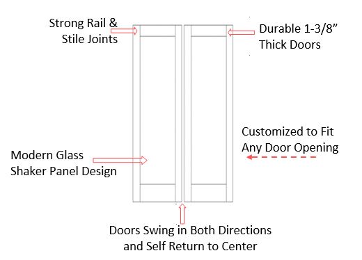 Modern French Double Swinging Doors | Glass Half Doors