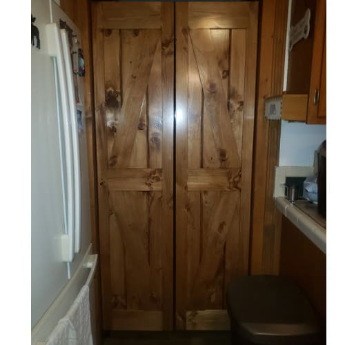 Interior Barn Doors- Diamond Style Swinging Barn Doors