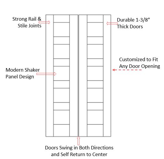 Arch Top Raised Panel Saloon Door Specifications