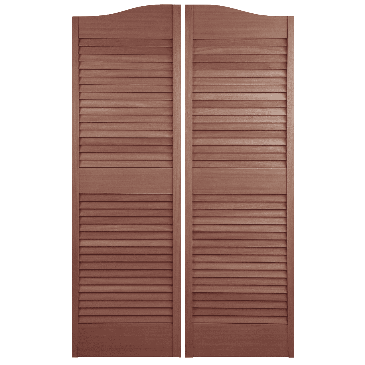 Sapele Custom Arch Top Louvered Saloon Doors 