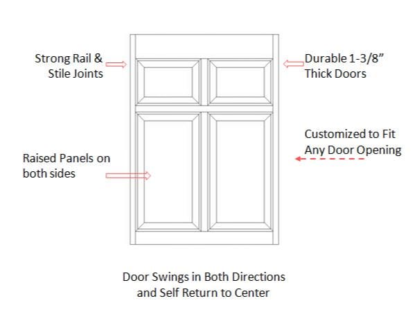 Single Colonial Saloon Door Specifications