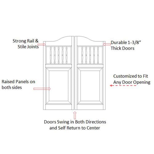 Western Spindle Saloon Doors Specs