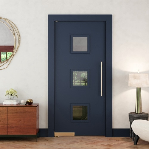 Mid Century Contemporary Flush Flat Swinging Butler Door