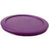 Pyrex 7201 4-Cup Round Glass Food Storage Bowl w/ 7201-PC Thistle Purple Lid Cover (2-Pack)