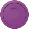 Pyrex 7201 4-Cup Round Glass Food Storage Bowl w/ 7201-PC Thistle Purple Lid Cover (4-Pack)