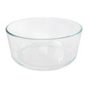 Pyrex 7203 7-Cup Round Glass Food Storage Bowl and 7402-PC Berry Red Plastic Lid Cover (4-Pack)