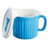 Corningware 20oz Light Blue Meal Mug with Plastic Vented Lid (2-Pack)