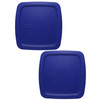 Pyrex C-222-PC Cadet Blue Easy Grab Square Plastic Replacement Lid (2-Pack)