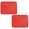 Pyrex 7211-PC Poppy Red Rectangle Plastic Replacement Lid Cover (2-Pack)