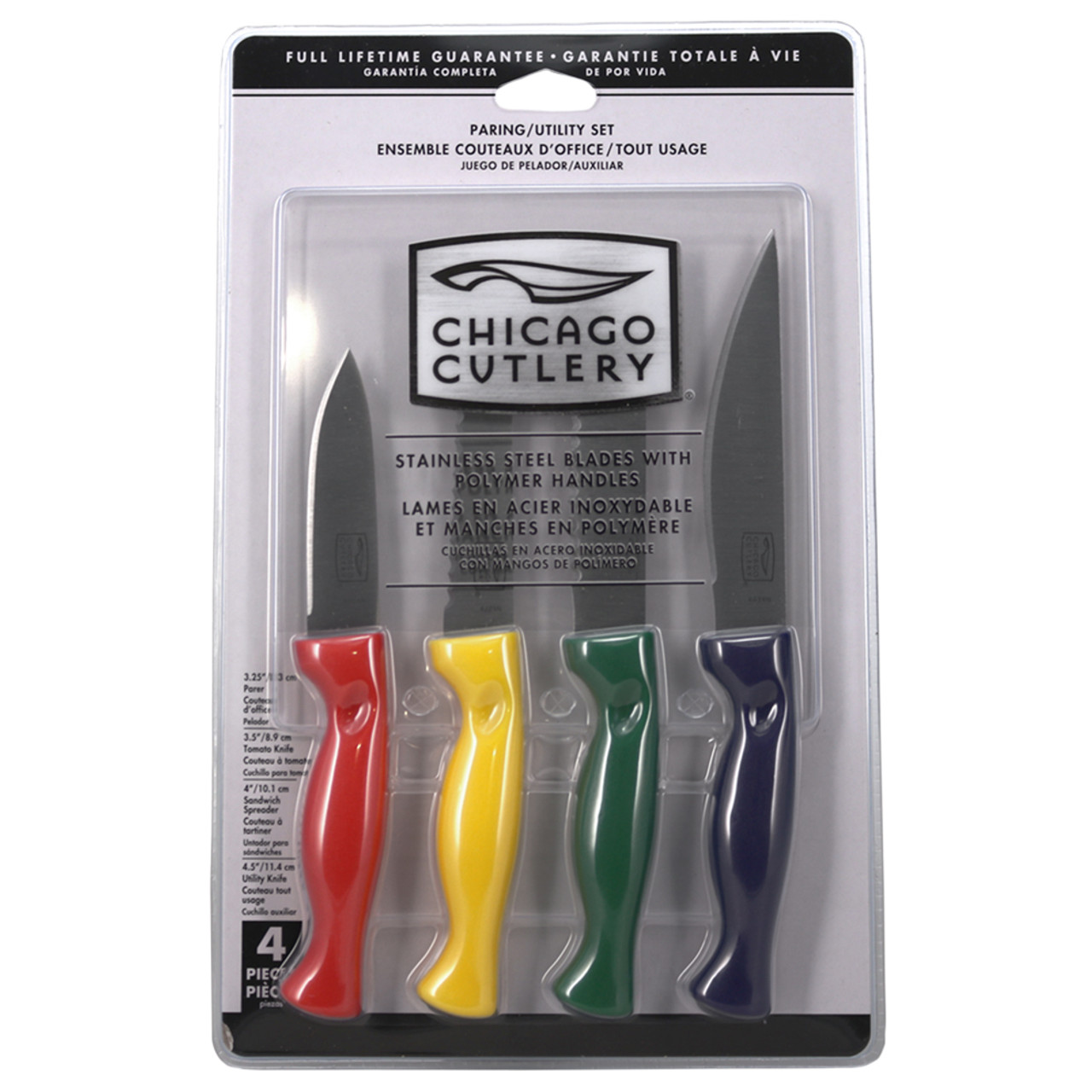 Chicago Cutlery 4-Piece Colored Paring Knife Set | Helton