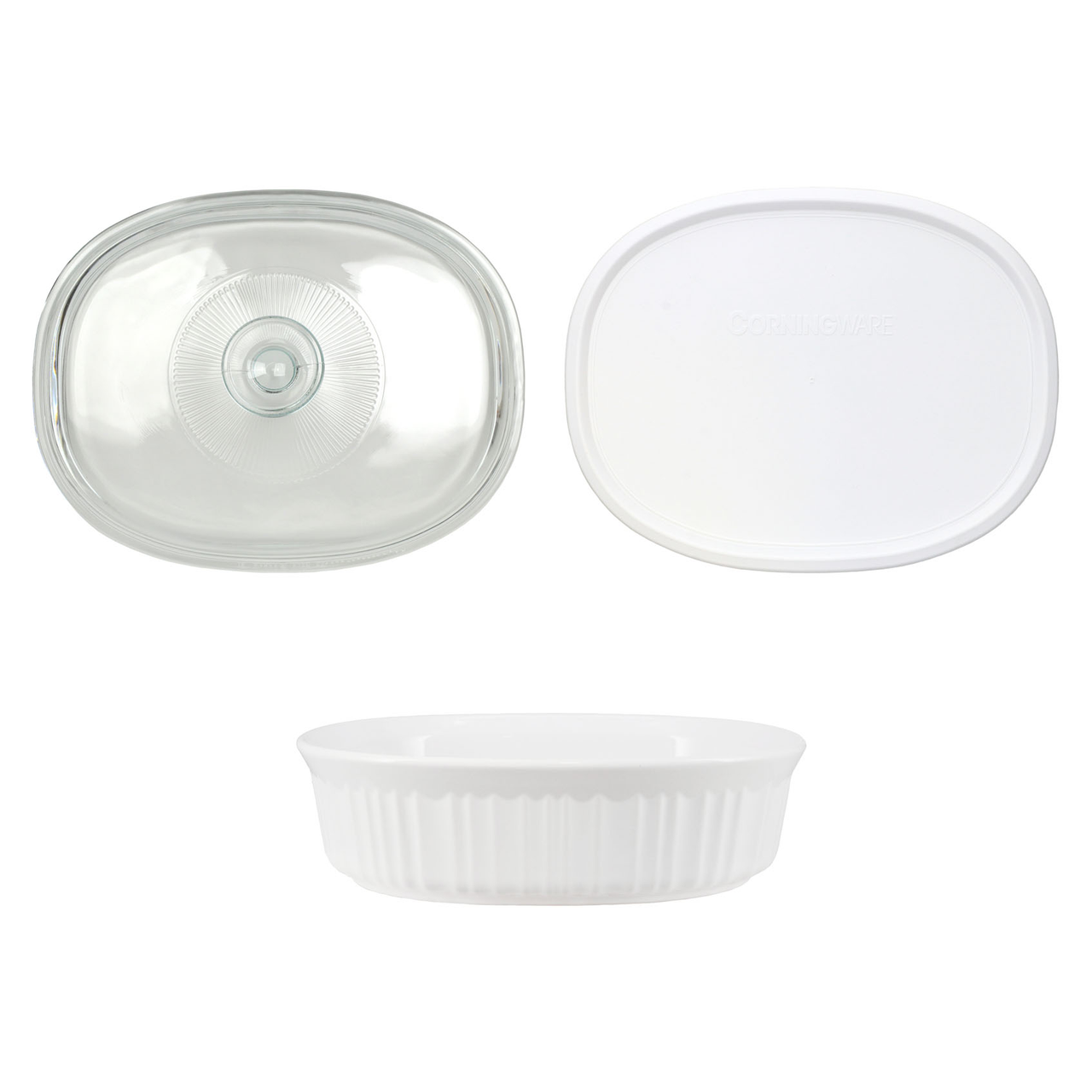 Oven Safe Corelle Covered Casserole Corningware French White