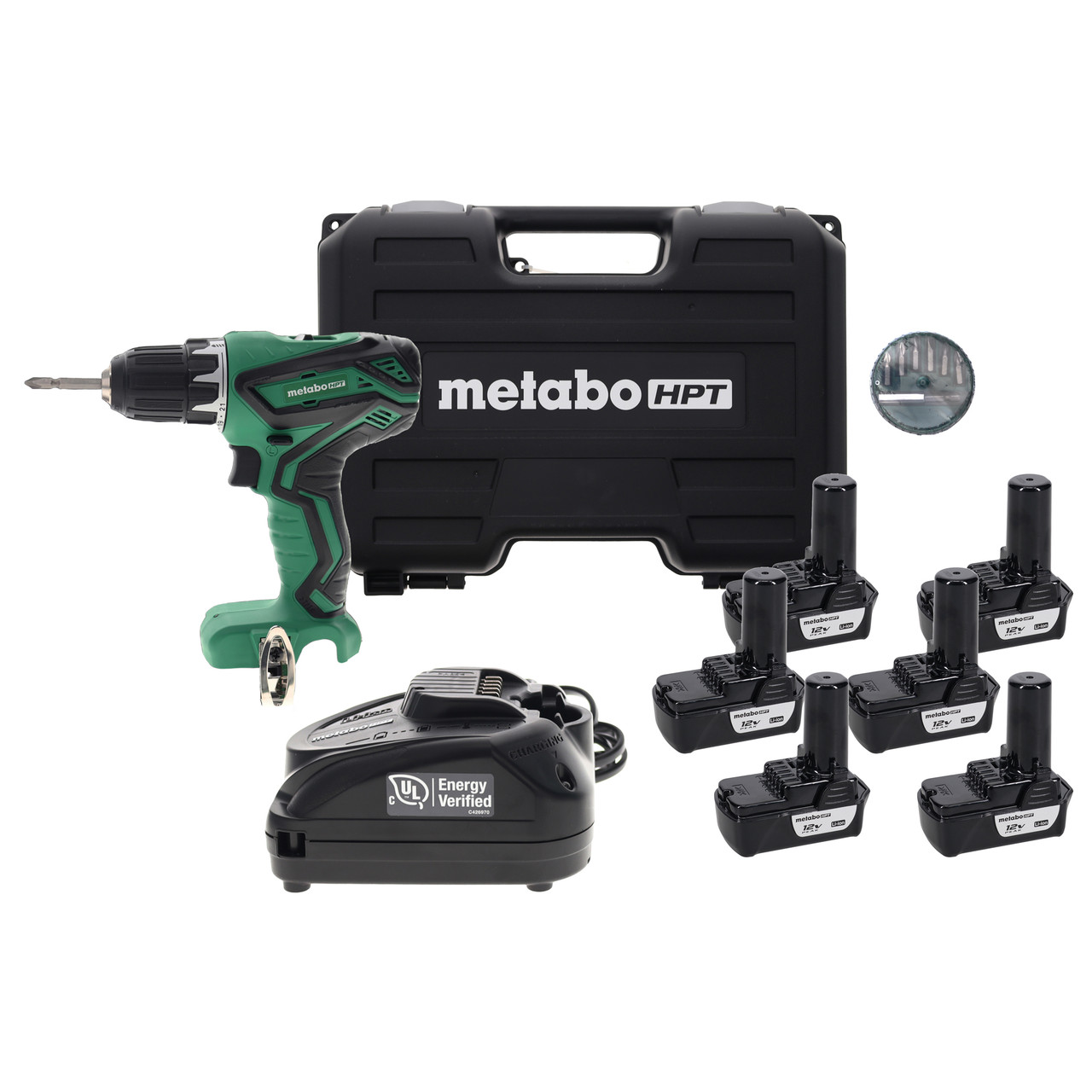 Metabo HPT DS10DFL2 Drill Driver Kit w/ (4) BCL1015S 12V