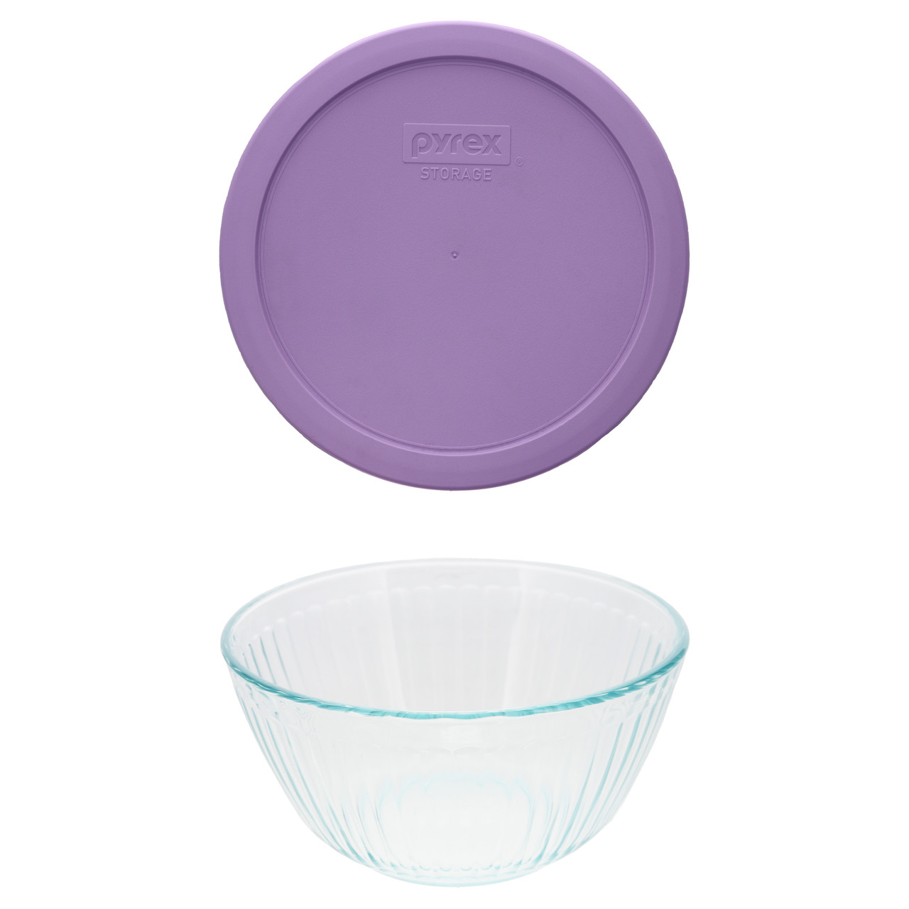 Pyrex (1) 7402 6-Cup Sculpted Glass Mixing Bowl and (1) 7402-PC 6