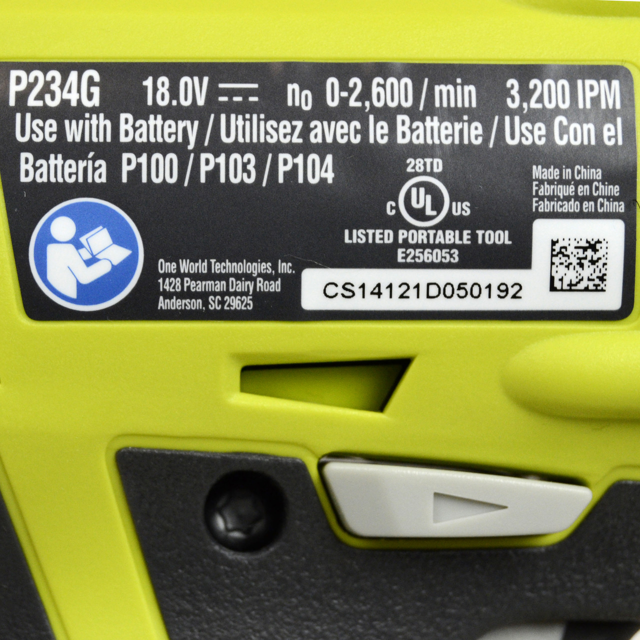 Ryobi P234G 18V, 0.25-Inch Impact Driver