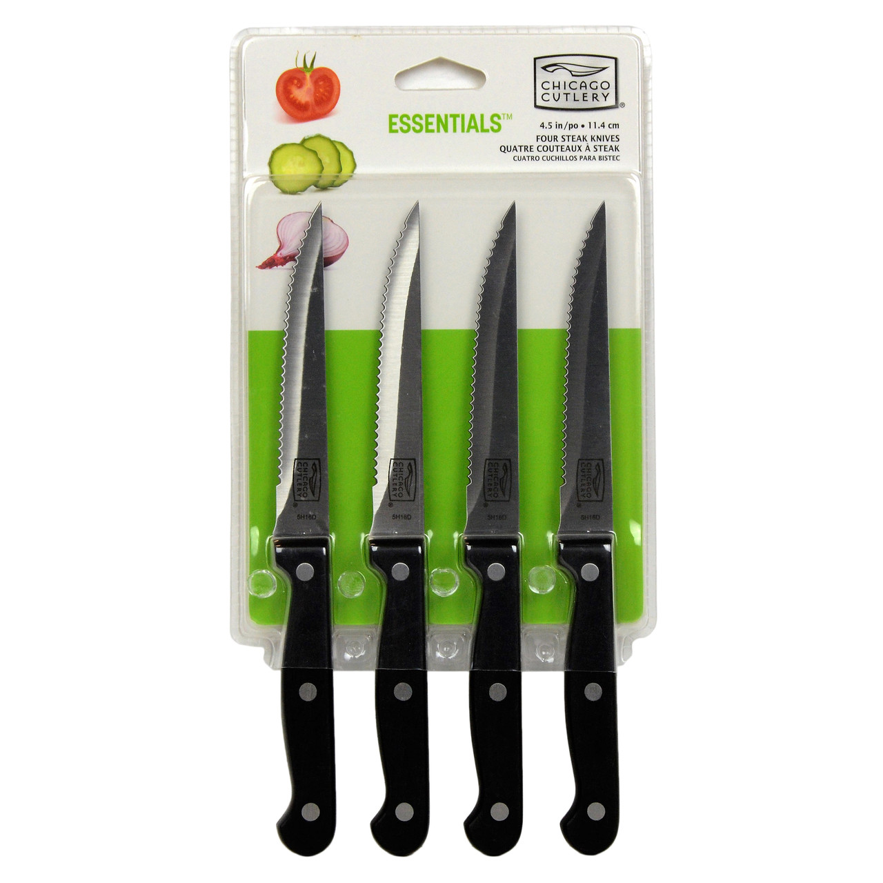 Chicago Cutlery Essentials Steak Knives, 4.5 Inches - 4 knives