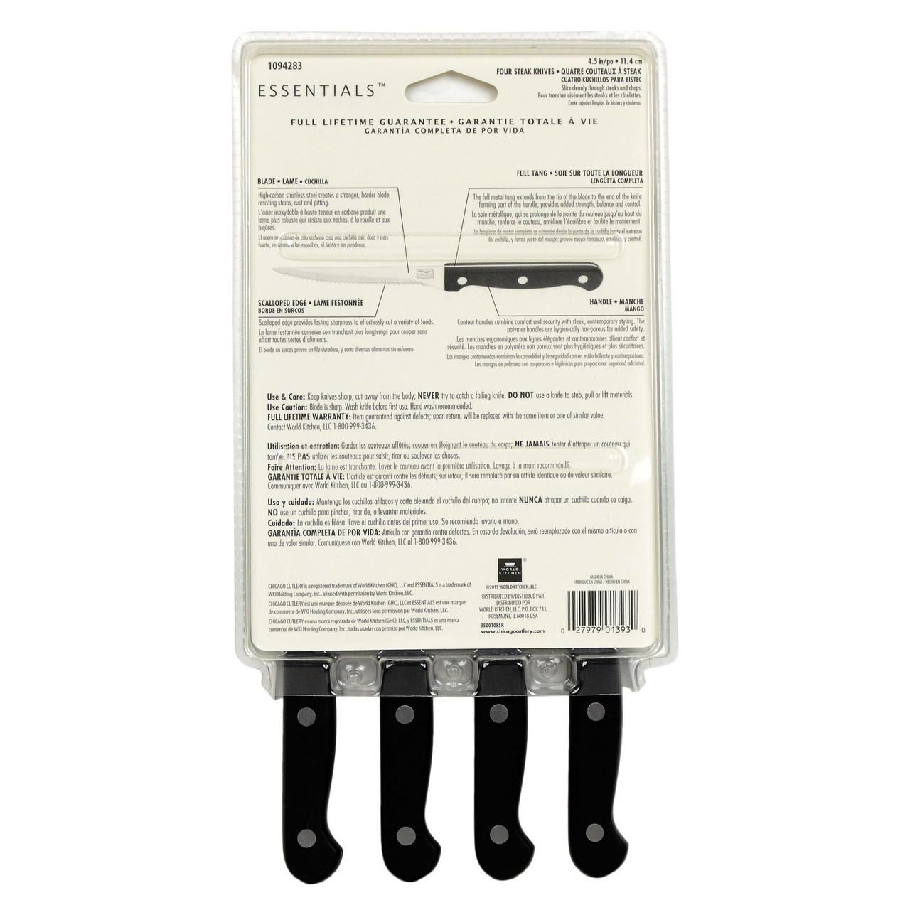 Chicago Cutlery Essentials Steak Knife Set (4-Piece) 1094283 Pack