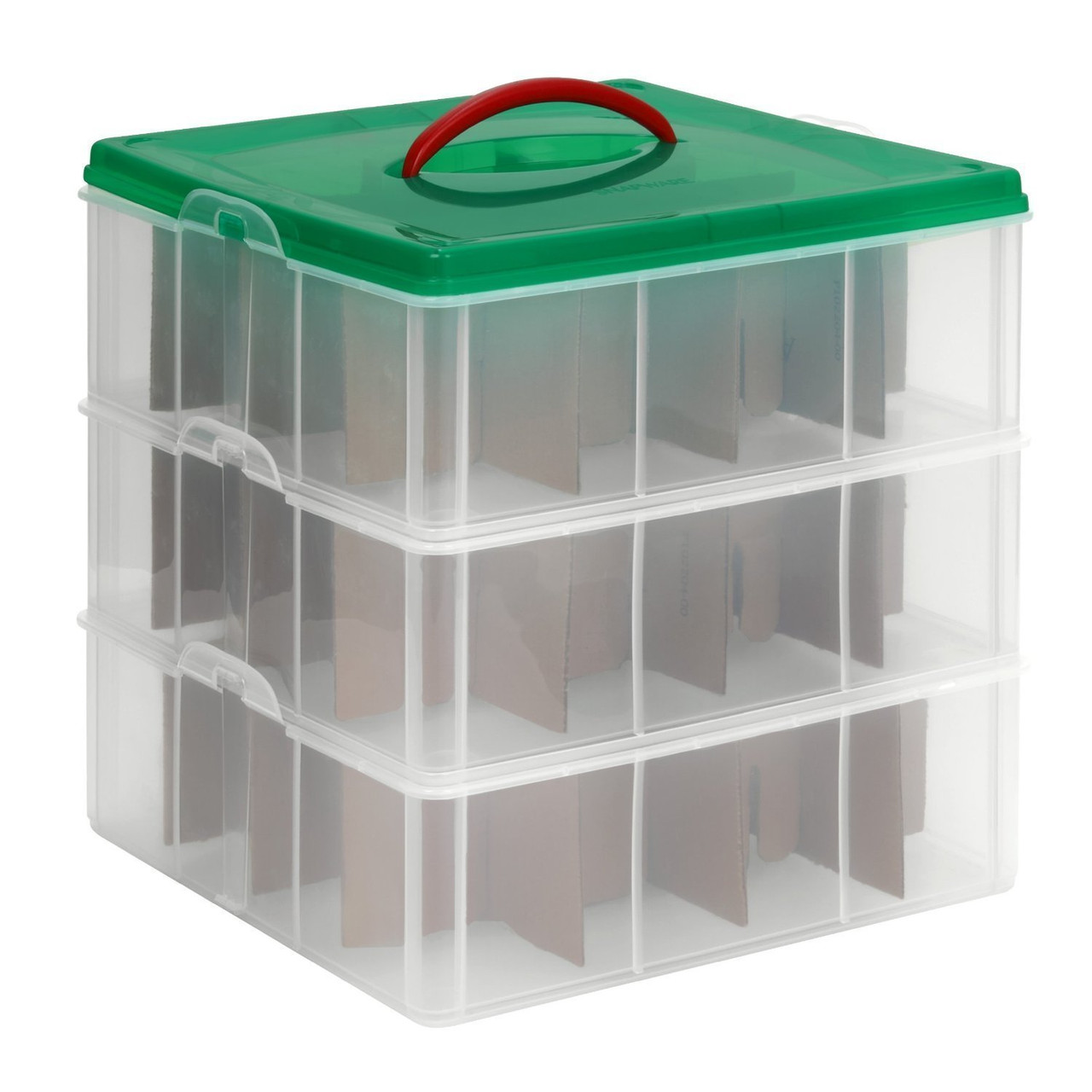 Snapware 13.1-in x 4.6-in-Compartment Clear Ornament Storage Box at