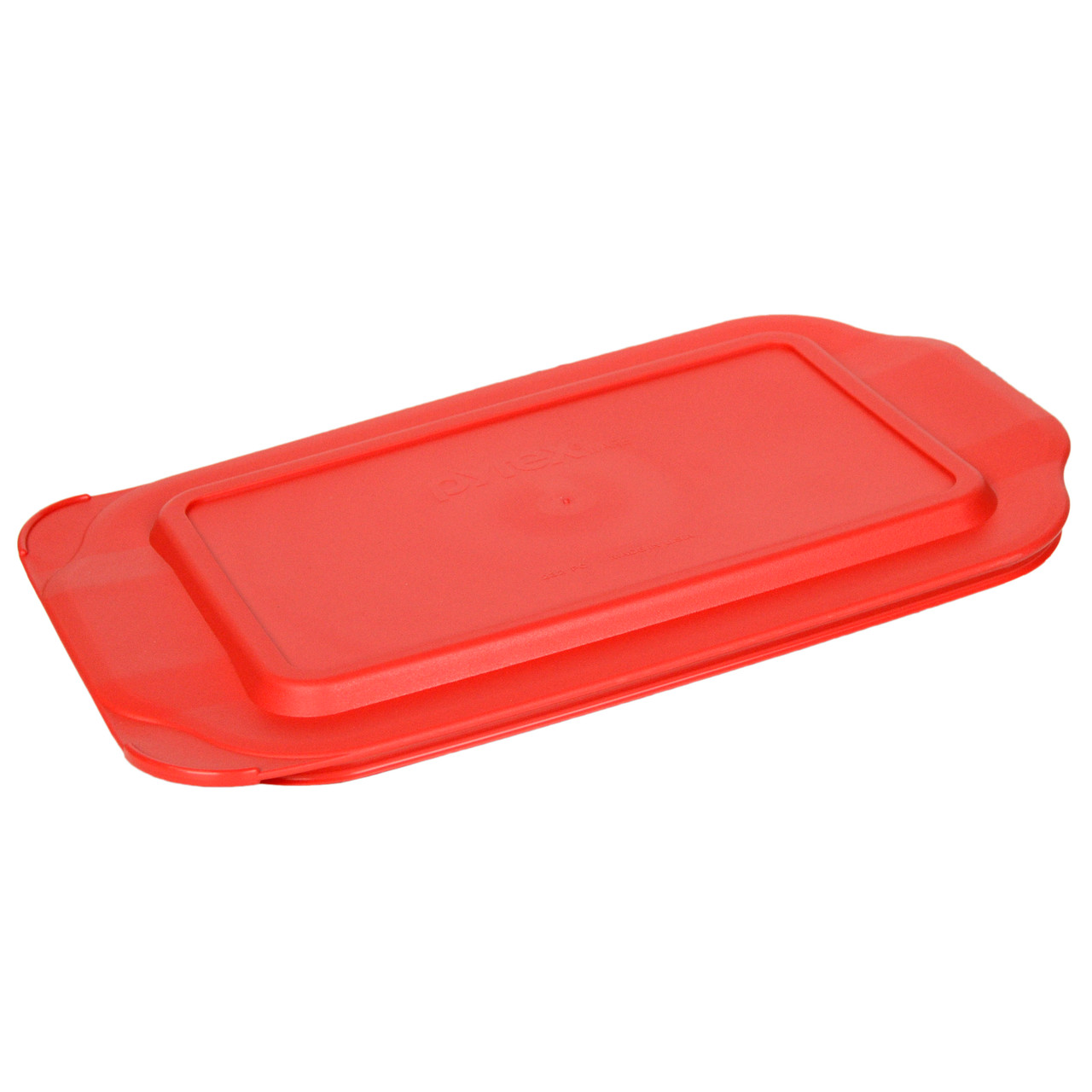 Pyrex Basics 3 Quart Glass Oblong Baking Dish with Red Plastic Lid -13.2 inch x 8.9inch x 2 inch