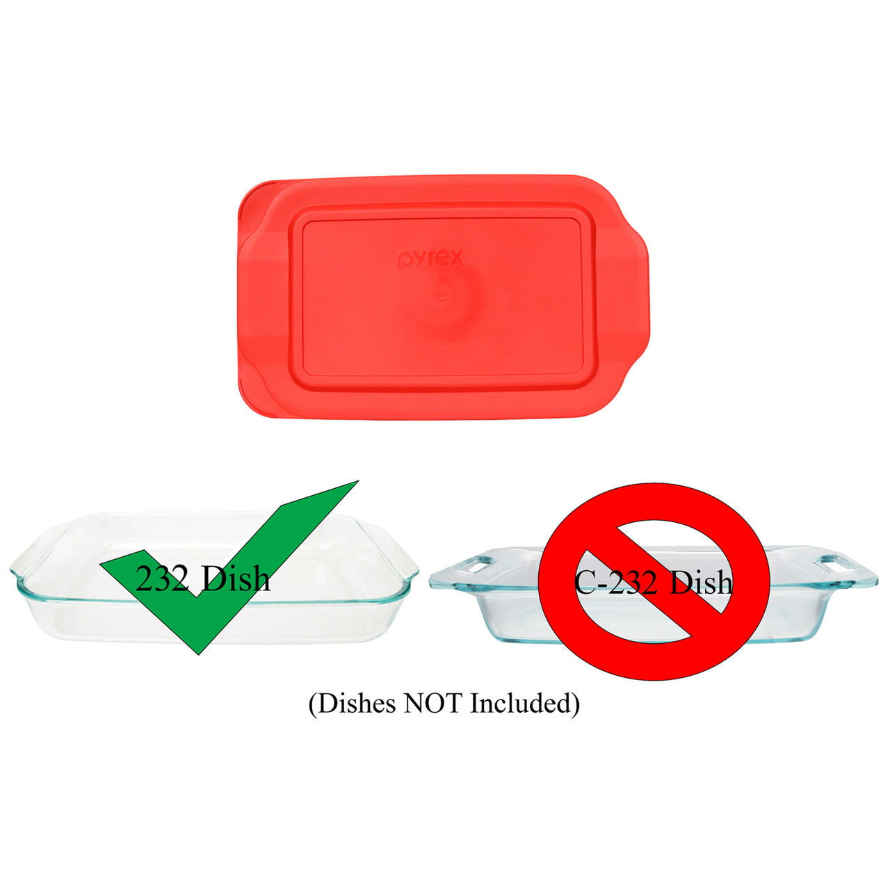  Pyrex Basics 3 Quart Glass Oblong Baking Dish with Red Plastic  Lid -13.2 INCH x 8.9inch x 2 inch: Home & Kitchen