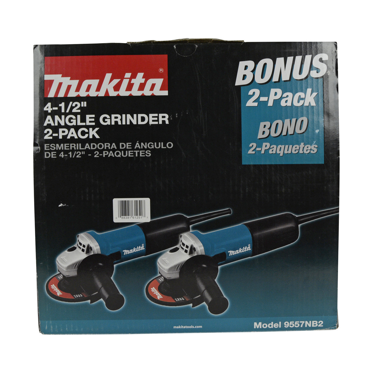 Makita 9557NB2 7.5Amp Corded Angle Grinder, 2-Pack | Helton Tool