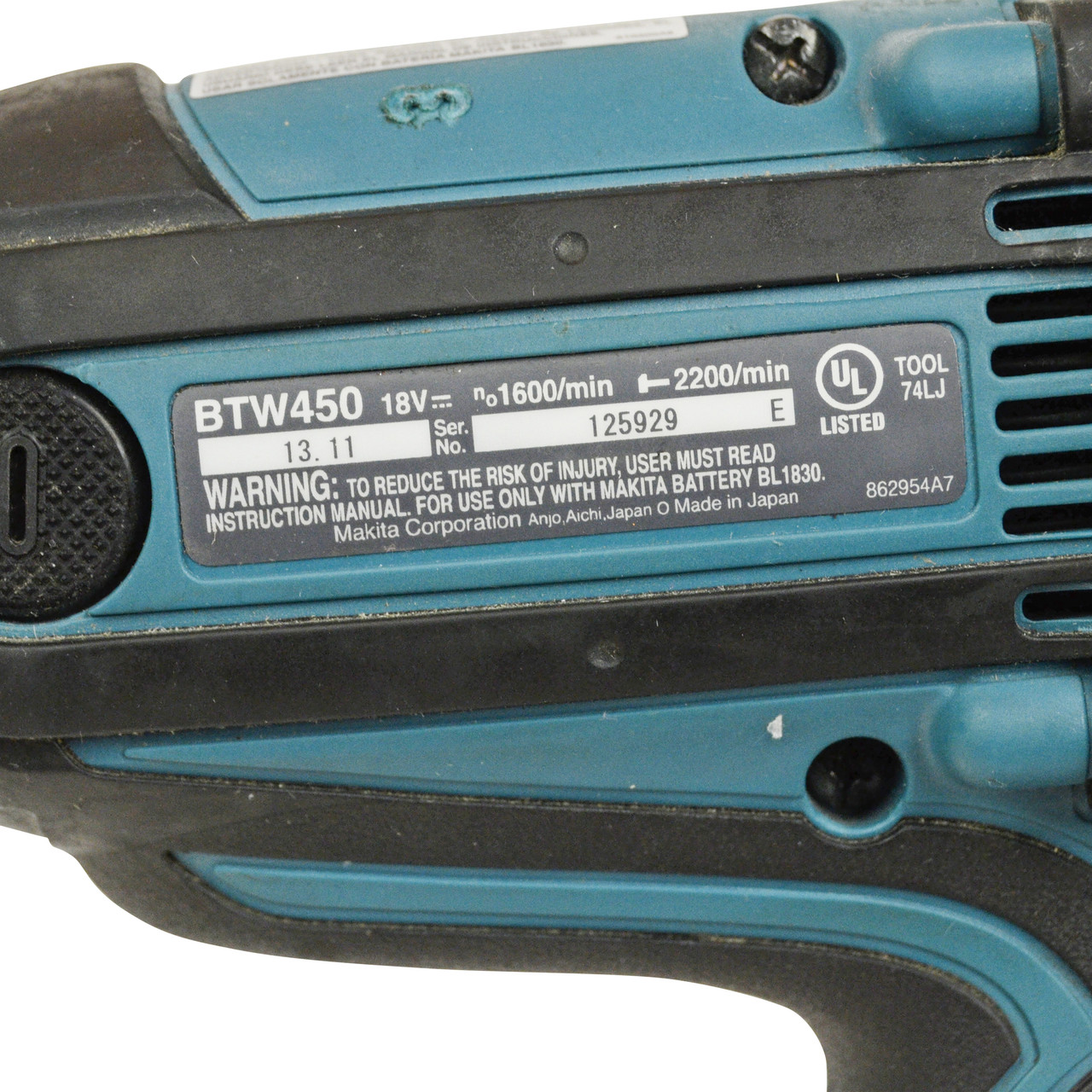 Makita BTW450Z 18V Impact Wrench (Used), Tool Only Helton Tool