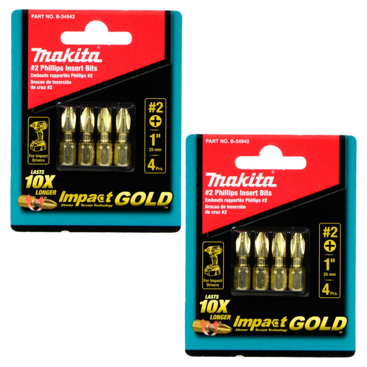 Makita B-34942 Gold #2 Phillips Bits Helton Tool Home