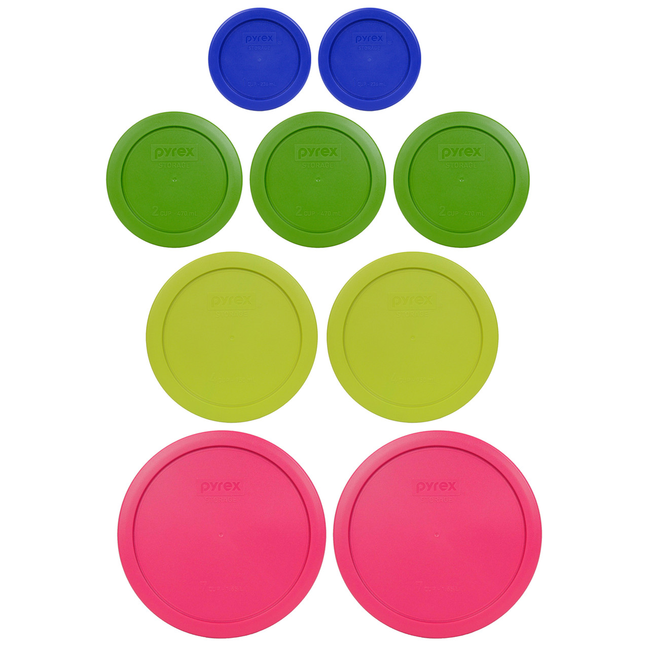 Coperchi Pyrex 7200-PC Verde Edamame, 6 Pezzi - Senza BPA, Lavabili In Lavastoviglie, Per Contenitori Vetro 7200
