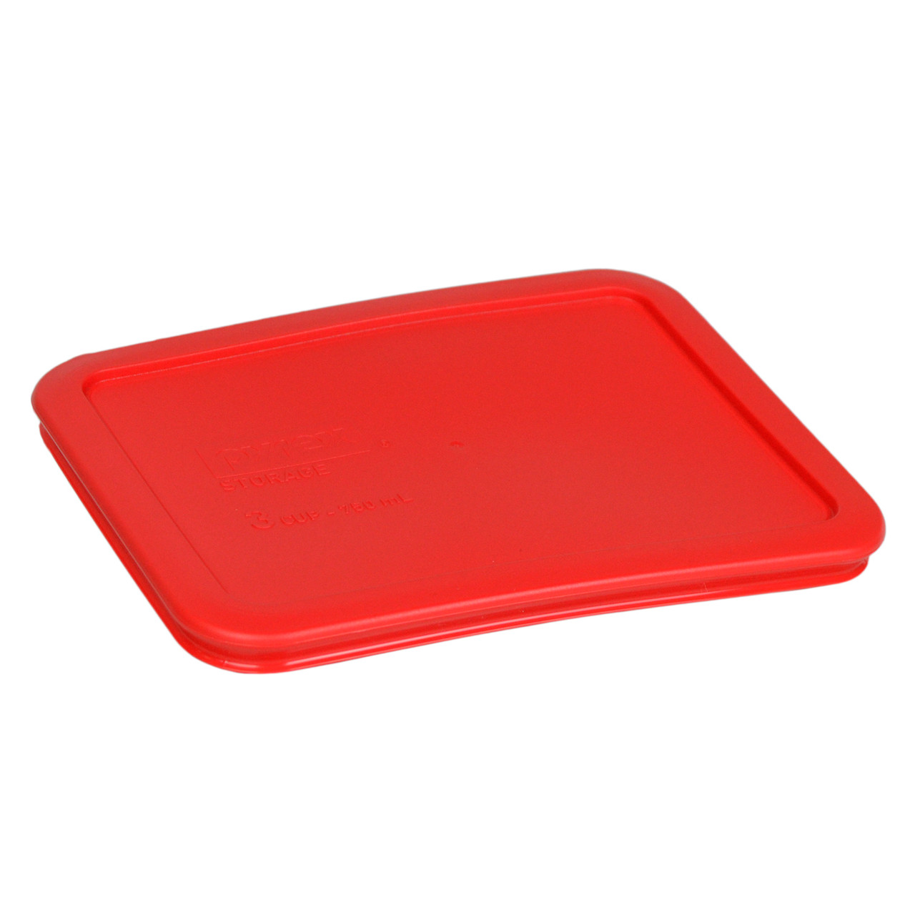 Pyrex (1) 7210 3-Cup Glass Food Storage Dish & (1) 7210-PC Red Plastic Lid