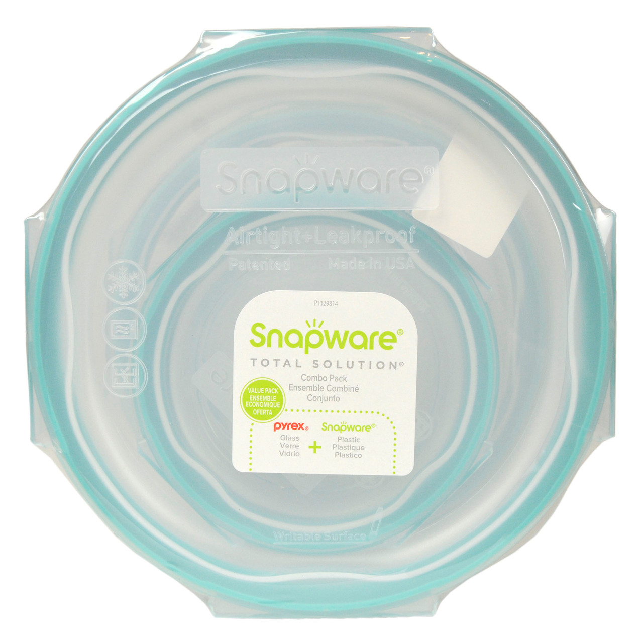 Snapware 7202R 1-Cup Clear Total Solutions Lid with Teal Blue Gasket