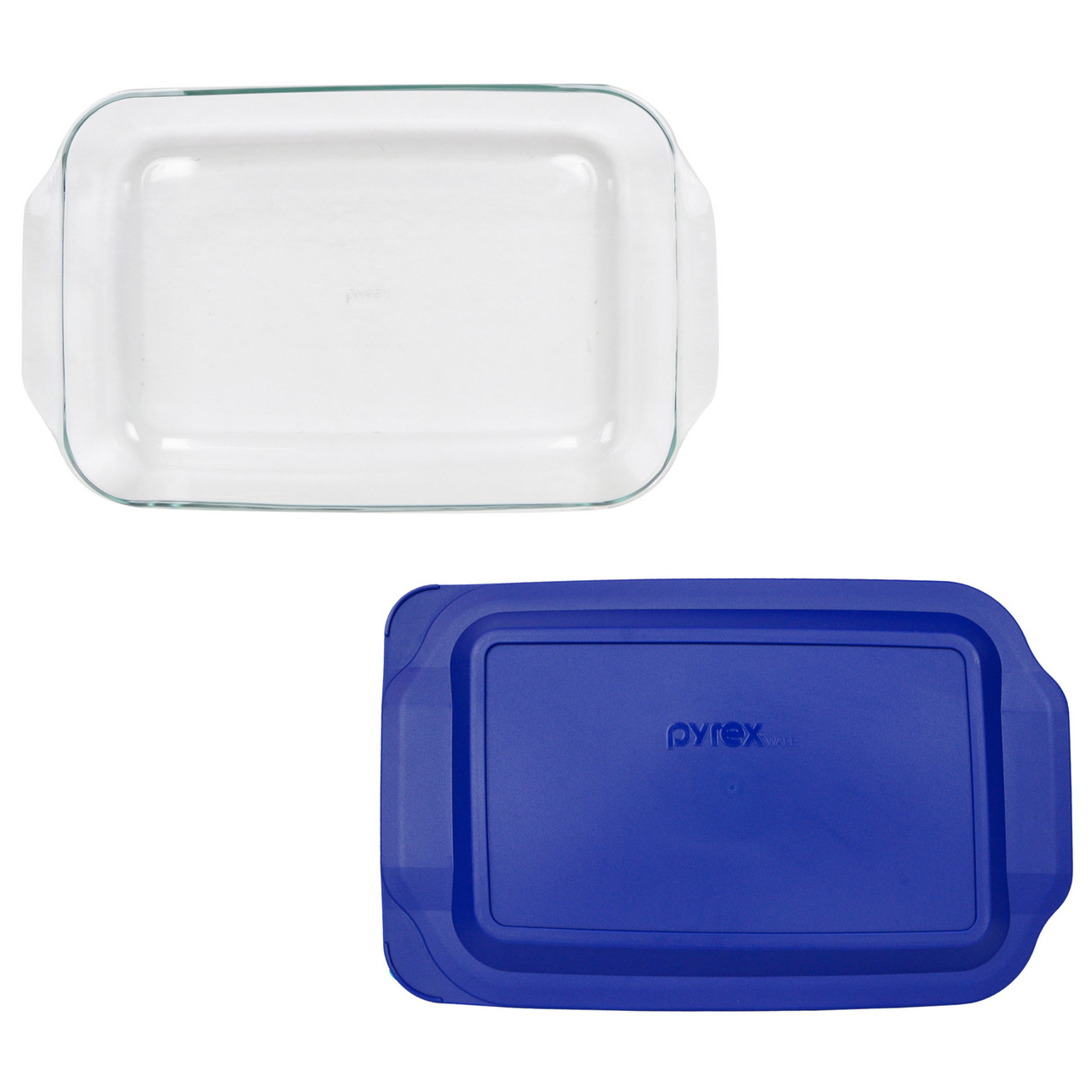 Pyrex 233 3qt Glass Baking Dish w/ 233-PC Lagoon Blue Lid Helton