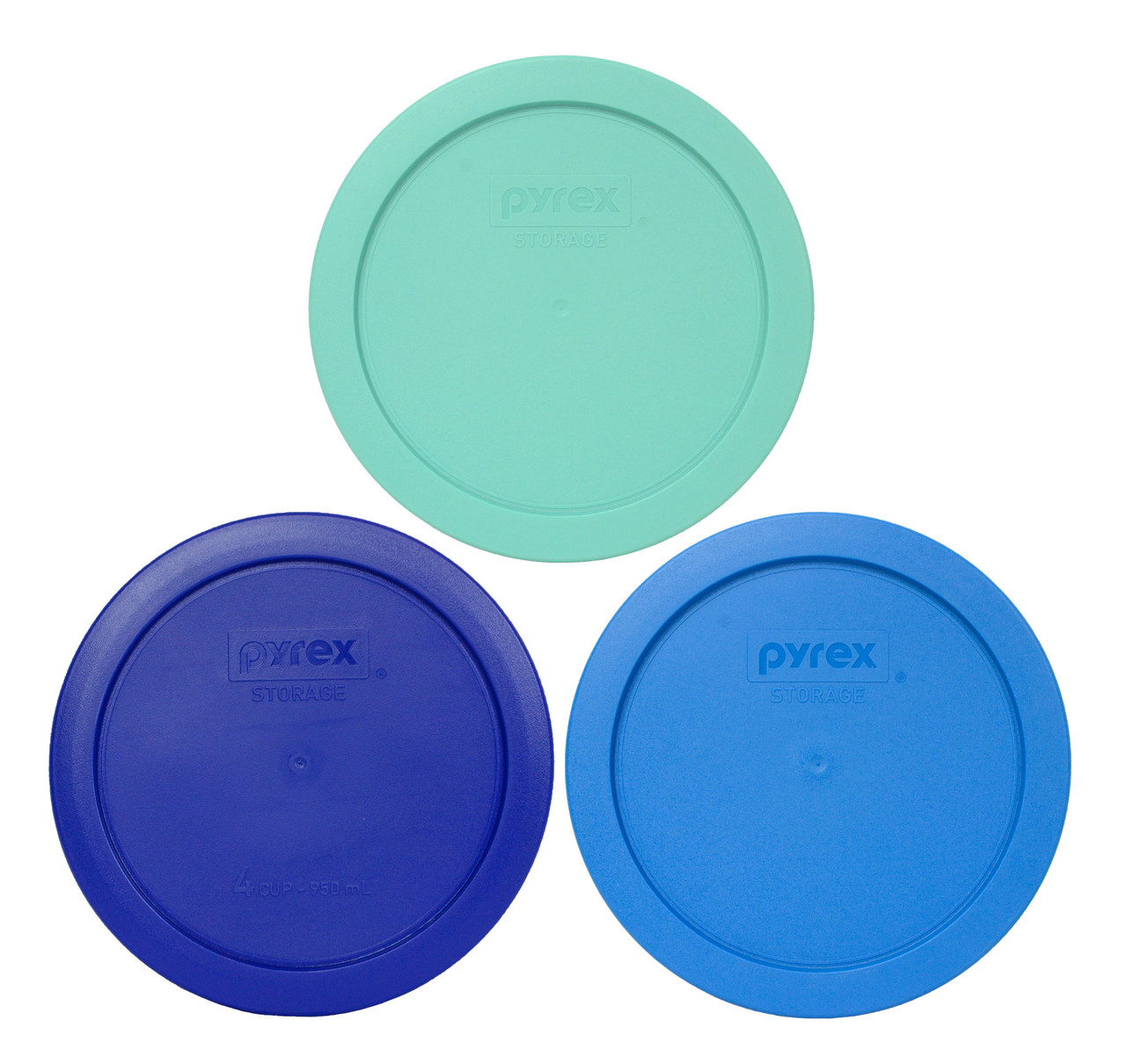 Pyrex 7201 4-Cup Glass Food Storage Bowl w/ 7201-PC Marine Blue