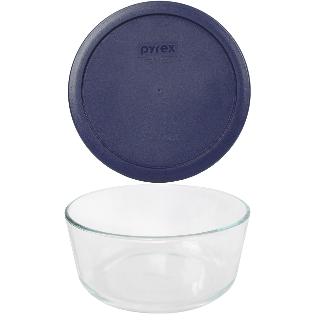 Pyrex 7201 4-Cup Glass Food Storage Bowl w/ 7201-PC Blue