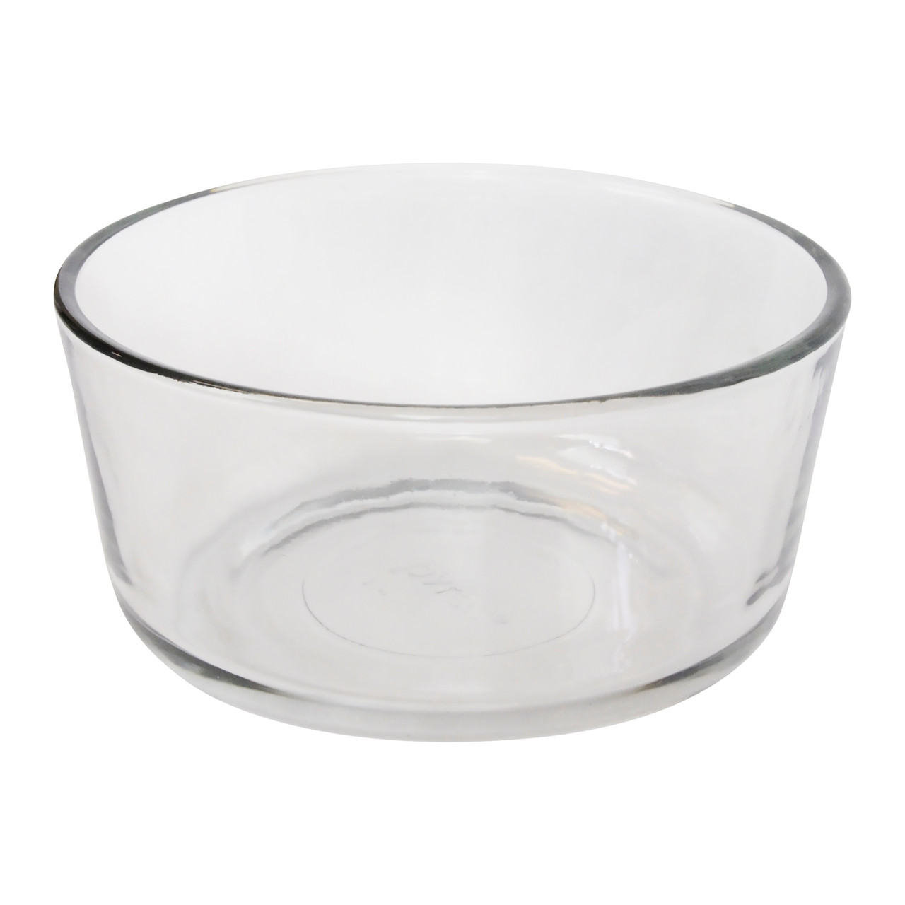 Pyrex Storage 4 Cup Round Dish, Clear with Turquoise Plastic Lids