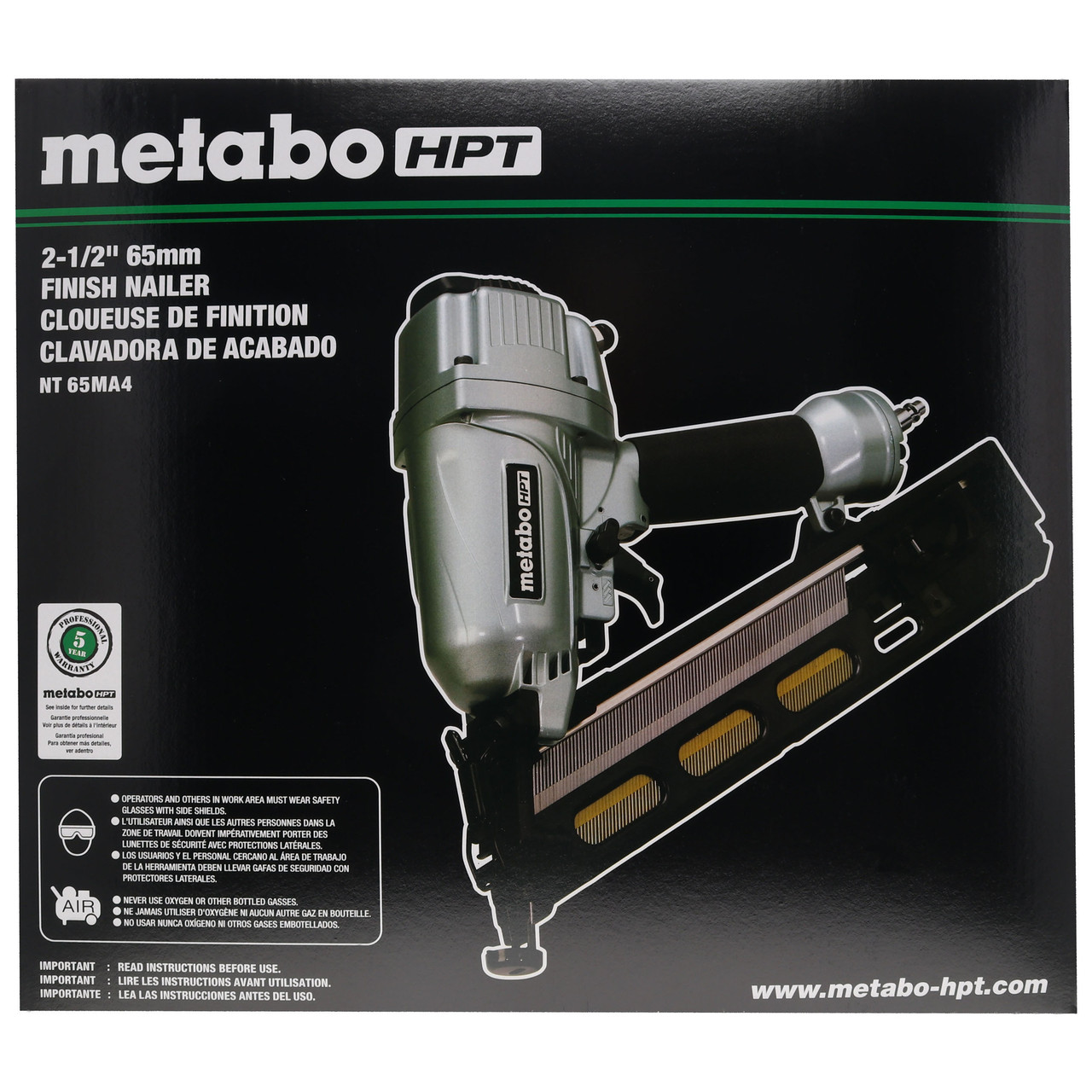 Metabo HPT/Hitachi 15-Gauge NT65MA4M Pneumatic Finish Nailer