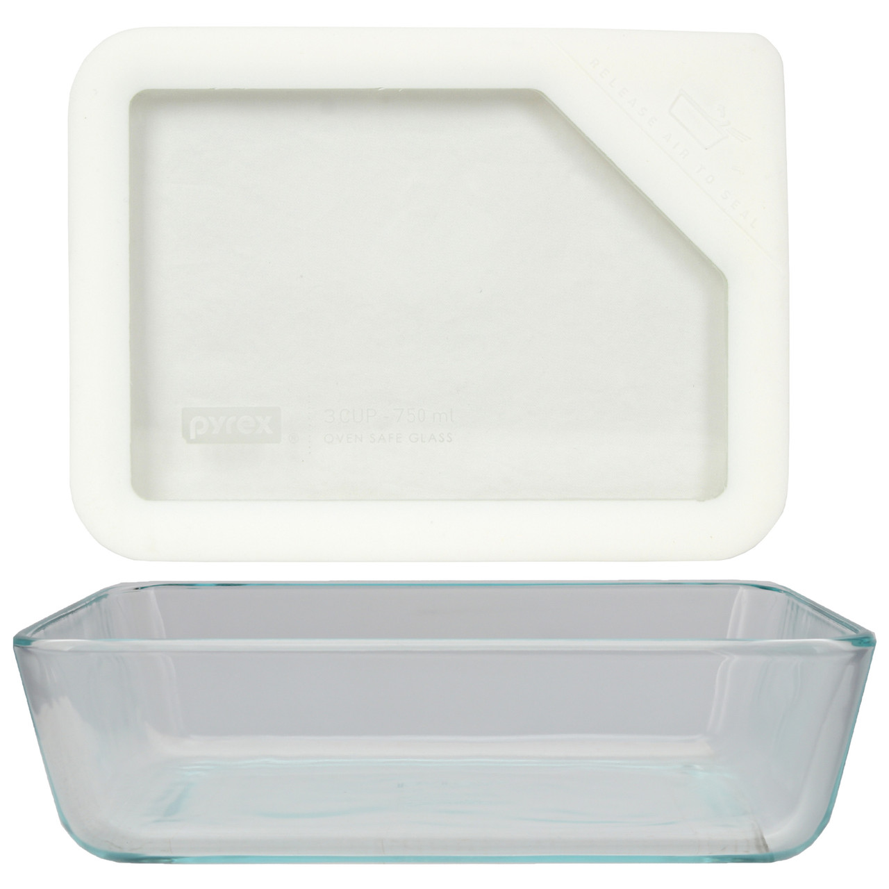 Pyrex 7210 3-Cup Glass Dish with OV-7210 Ultimate White Silicone and Glass  Lid (2-Pack)