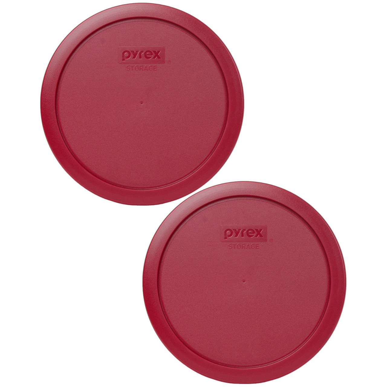 Pyrex 7203 7-Cup Round Glass Food Storage Bowl and 7402-PC Red
