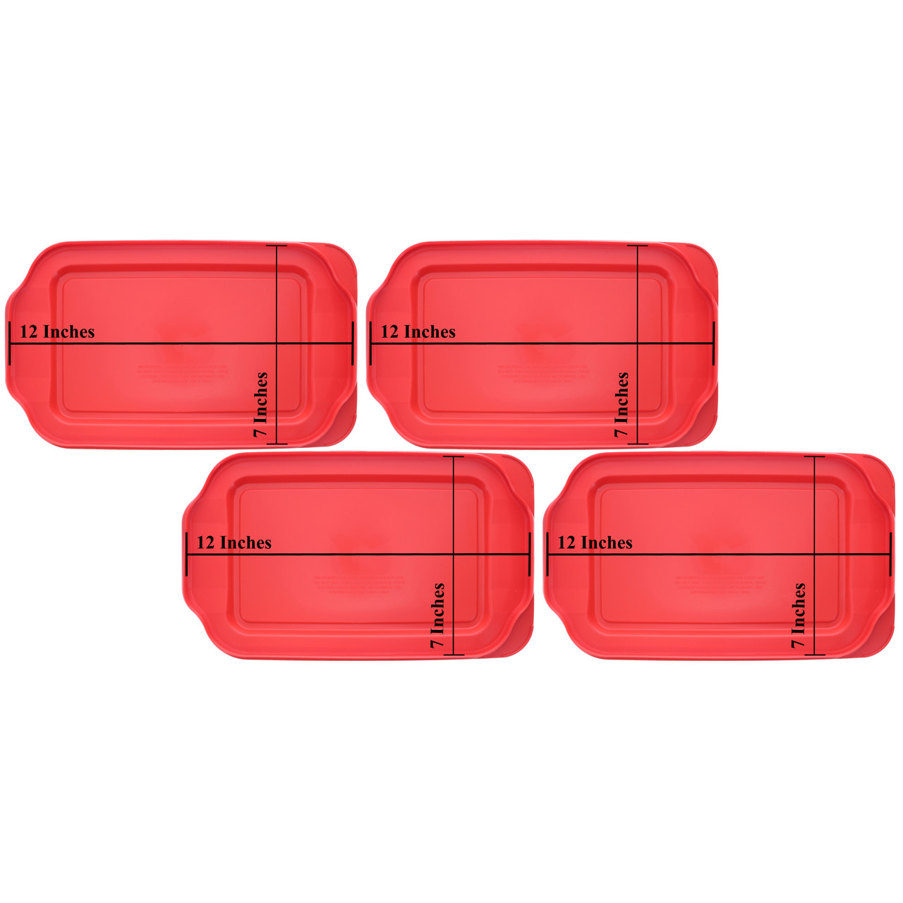 Pyrex (1) 232 2-Quart Rectangle Glass Baking Dish & (1) 232-PC Red