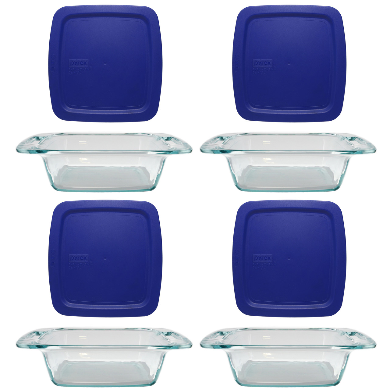 Pyrex Easy Grab 4-Piece Glass Baking Dish Set with Lids, 2-Qt